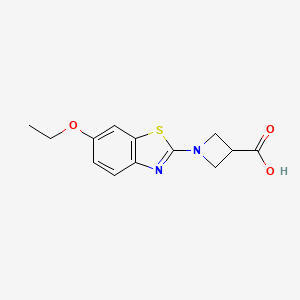 molecular formula C13H14N2O3S B1440553 1-(6-Ethoxy-1,3-benzothiazol-2-yl)azetidine-3-carboxylic acid CAS No. 1283109-43-2