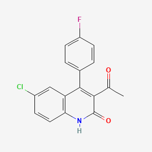 molecular formula C17H11ClFNO2 B1440559 3-acetyl-6-chloro-4-(4-fluorophenyl)quinolin-2(1H)-one CAS No. 1257535-67-3