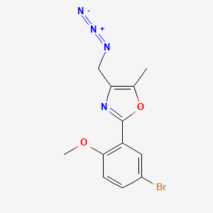 molecular formula C12H11BrN4O2 B1440560 4-(Azidomethyl)-2-(5-bromo-2-methoxyphenyl)-5-methyl-1,3-oxazole CAS No. 1325306-57-7