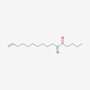 molecular formula C16H28O2 B14405603 Hexadec-15-ene-5,6-dione CAS No. 87163-31-3