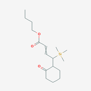 molecular formula C17H30O3Si B14405611 Butyl 4-(2-oxocyclohexyl)-4-(trimethylsilyl)but-2-enoate CAS No. 87729-65-5