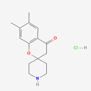 molecular formula C15H20ClNO2 B1440564 6,7-Dimethylspiro[chroman-2,4'-piperidin]-4-one hydrochloride CAS No. 1216162-07-0