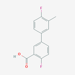 molecular formula C14H10F2O2 B1440566 2-FLUORO-5-(4-FLUORO-3-METHYLPHENYL)BENZOIC ACID CAS No. 1179676-15-3