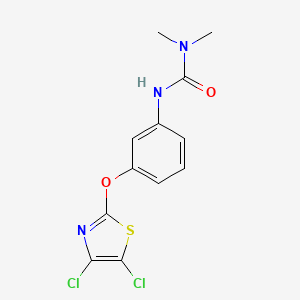 molecular formula C12H11Cl2N3O2S B14405664 N'-{3-[(4,5-Dichloro-1,3-thiazol-2-yl)oxy]phenyl}-N,N-dimethylurea CAS No. 89570-44-5