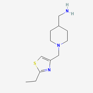 {1-[(2-Ethyl-1,3-thiazol-4-yl)methyl]piperidin-4-yl}methanamine