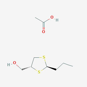 molecular formula C9H18O3S2 B14405741 acetic acid;[(2R,4R)-2-propyl-1,3-dithiolan-4-yl]methanol CAS No. 88122-68-3
