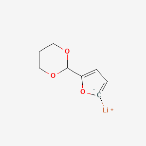 molecular formula C8H9LiO3 B14405774 lithium;2-(2H-furan-2-id-5-yl)-1,3-dioxane CAS No. 88308-81-0
