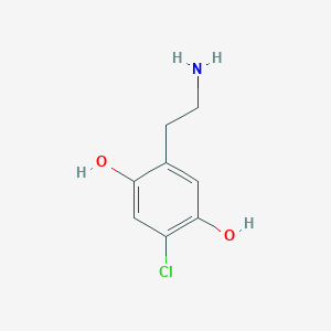 molecular formula C8H10ClNO2 B14405798 2-(2-Aminoethyl)-5-chlorobenzene-1,4-diol CAS No. 88441-12-7