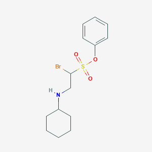 molecular formula C14H20BrNO3S B14405915 Phenyl 1-bromo-2-(cyclohexylamino)ethane-1-sulfonate CAS No. 87975-12-0