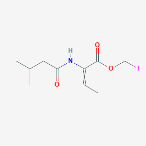 molecular formula C10H16INO3 B14405919 Iodomethyl 2-(3-methylbutanamido)but-2-enoate CAS No. 87872-63-7