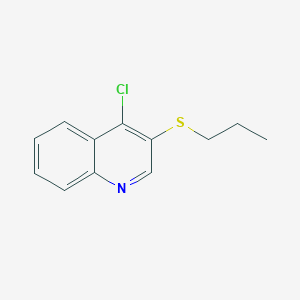 molecular formula C12H12ClNS B14405930 Quinoline, 4-chloro-3-(propylthio)- CAS No. 83936-09-8