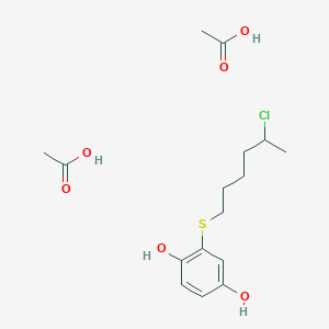 molecular formula C16H25ClO6S B14405965 Acetic acid;2-(5-chlorohexylsulfanyl)benzene-1,4-diol CAS No. 89706-26-3