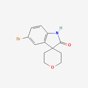 molecular formula C12H12BrNO2 B1440600 5-Bromo-1,2-dihydrospiro[indole-3,4'-oxane]-2-one CAS No. 304876-31-1