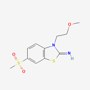 molecular formula C11H14N2O3S2 B1440601 3-(2-methoxyethyl)-6-(methylsulfonyl)benzo[d]thiazol-2(3H)-imine CAS No. 1286709-71-4