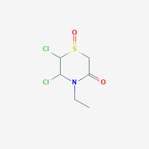 molecular formula C6H9Cl2NO2S B14406045 5,6-Dichloro-4-ethyl-1lambda~4~,4-thiazinane-1,3-dione CAS No. 87904-94-7