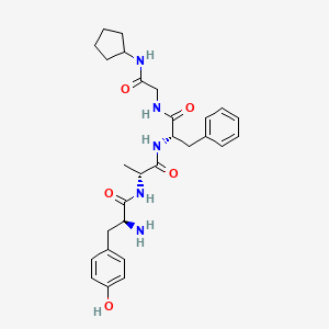 molecular formula C28H37N5O5 B14406055 L-Tyrosyl-D-alanyl-L-phenylalanyl-N-cyclopentylglycinamide CAS No. 83579-07-1