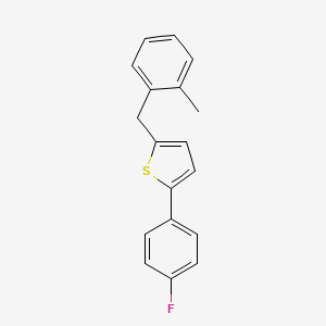 molecular formula C18H15FS B1440608 2-(4-Fluorophenyl)-5-(2-methylbenzyl)thiophene CAS No. 2005454-69-1