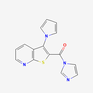 molecular formula C15H10N4OS B1440609 2-(1H-imidazol-1-ylcarbonyl)-3-(1H-pyrrol-1-yl)thieno[2,3-b]pyridine CAS No. 1325305-13-2