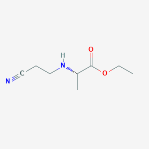 molecular formula C8H14N2O2 B144061 L-Alanine, N-(2-cyanoethyl)-, ethyl ester (9CI) CAS No. 128427-24-7