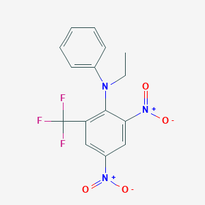 molecular formula C15H12F3N3O4 B14406144 N-Ethyl-2,4-dinitro-N-phenyl-6-(trifluoromethyl)aniline CAS No. 84529-28-2