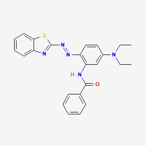 molecular formula C24H23N5OS B14406167 N-{2-[(E)-(1,3-Benzothiazol-2-yl)diazenyl]-5-(diethylamino)phenyl}benzamide CAS No. 88329-81-1