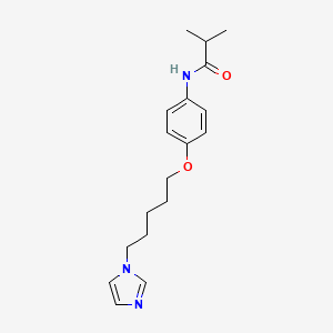 molecular formula C18H25N3O2 B14406198 N-(4-{[5-(1H-Imidazol-1-yl)pentyl]oxy}phenyl)-2-methylpropanamide CAS No. 88138-03-8