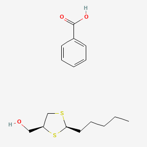 molecular formula C16H24O3S2 B14406208 benzoic acid;[(2R,4S)-2-pentyl-1,3-dithiolan-4-yl]methanol CAS No. 88101-67-1