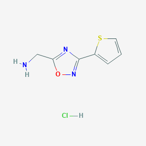 (3-(Thiophen-2-yl)-1,2,4-oxadiazol-5-yl)methanamine hydrochloride
