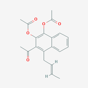 molecular formula C20H20O5 B14406335 3-acetyl-1-(acetyloxy)-4-[(2E)-but-2-en-1-yl]naphthalen-2-yl acetate 