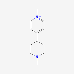 molecular formula C12H19N2+ B14406435 Pyridinium, 1-methyl-4-(1-methyl-4-piperidinyl)- CAS No. 83133-32-8
