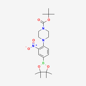 tert-Butyl 4-(2-nitro-4-(4,4,5,5-tetramethyl-1,3,2-dioxaborolan-2-yl)phenyl)piperazine-1-carboxylate