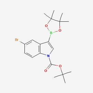molecular formula C19H25BBrNO4 B1440648 Tert-butyl 5-bromo-3-(4,4,5,5-tetramethyl-1,3,2-dioxaborolan-2-YL)-1H-indole-1-carboxylate CAS No. 1024677-85-7