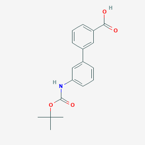 molecular formula C18H19NO4 B1440649 3'-((tert-Butoxycarbonyl)amino)-[1,1'-biphenyl]-3-carboxylic acid CAS No. 904086-01-7