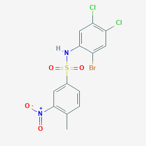 molecular formula C13H9BrCl2N2O4S B14406499 N-(2-Bromo-4,5-dichlorophenyl)-4-methyl-3-nitrobenzene-1-sulfonamide CAS No. 87316-87-8