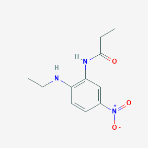 molecular formula C11H15N3O3 B14406511 N-[2-(Ethylamino)-5-nitrophenyl]propanamide CAS No. 88374-35-0