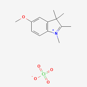 molecular formula C13H18ClNO5 B14406520 5-Methoxy-1,2,3,3-tetramethyl-3H-indol-1-ium perchlorate CAS No. 86879-78-9