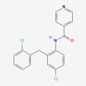 molecular formula C19H14Cl2N2O B14406666 N-{4-Chloro-2-[(2-chlorophenyl)methyl]phenyl}pyridine-4-carboxamide CAS No. 82211-34-5