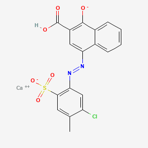 molecular formula C18H11CaClN2O6S B14406702 calcium;2-[(3-carboxy-4-oxidonaphthalen-1-yl)diazenyl]-4-chloro-5-methylbenzenesulfonate CAS No. 83400-26-4