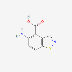 molecular formula C8H6N2O2S B14406711 5-Amino-1,2-benzothiazole-4-carboxylic acid CAS No. 84387-92-8