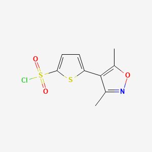 molecular formula C9H8ClNO3S2 B1440675 5-(3,5-Dimethyl-4-isoxazolyl)-2-thiophenesulfonyl chloride CAS No. 1268334-97-9
