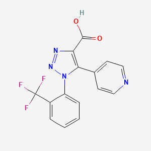 molecular formula C15H9F3N4O2 B1440684 5-(pyridin-4-yl)-1-[2-(trifluoromethyl)phenyl]-1H-1,2,3-triazole-4-carboxylic acid CAS No. 1326843-95-1