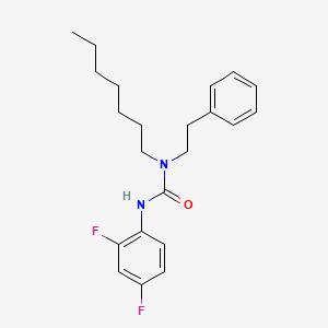molecular formula C22H28F2N2O B14406855 N'-(2,4-Difluorophenyl)-N-heptyl-N-(2-phenylethyl)urea CAS No. 88468-06-8
