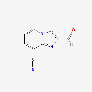 molecular formula C9H5N3O B1440690 2-FORMYL-IMIDAZO[1,2-A]PYRIDINE-8-CARBONITRILE CAS No. 885275-69-4