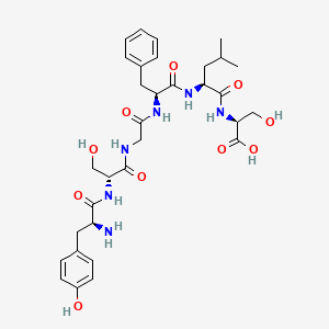 molecular formula C32H44N6O10 B14406916 L-Tyrosyl-D-serylglycyl-L-phenylalanyl-L-leucyl-L-serine CAS No. 82015-01-8