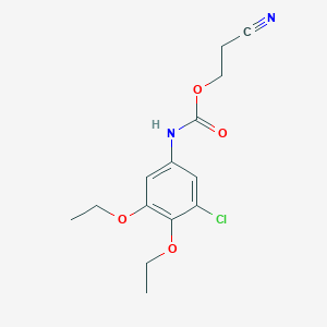 molecular formula C14H17ClN2O4 B14406935 2-Cyanoethyl (3-chloro-4,5-diethoxyphenyl)carbamate CAS No. 84971-80-2
