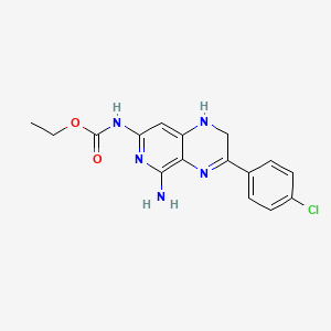 molecular formula C16H16ClN5O2 B14406939 ethyl N-[5-amino-3-(4-chlorophenyl)-1,2-dihydropyrido[3,4-b]pyrazin-7-yl]carbamate CAS No. 82585-96-4