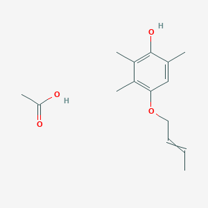 molecular formula C15H22O4 B14406973 Acetic acid;4-but-2-enoxy-2,3,6-trimethylphenol CAS No. 83626-24-8