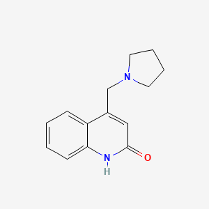 molecular formula C14H16N2O B1440703 4-(Pyrrolidin-1-ylmethyl)-2(1H)-quinolinone CAS No. 1086393-55-6