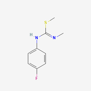 molecular formula C9H11FN2S B14407063 Methyl N-(4-fluorophenyl)-N'-methylcarbamimidothioate CAS No. 85965-24-8