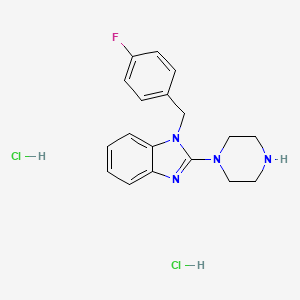 molecular formula C18H21Cl2FN4 B1440714 1-(4-Fluoro-benzyl)-2-piperazin-1-YL-1H-benzoimidazole dihydrochloride CAS No. 1187930-00-2